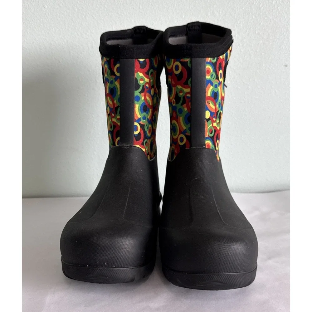 Bogs Neo-Classic Geo Circle‎ Snow Boots Youth 5 Colorful  Pull On Handles